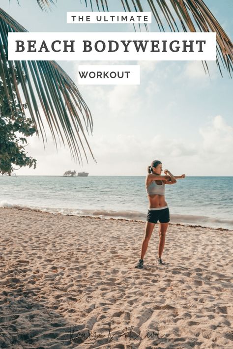 Beach Workout No Equipment, Beach Workout Aesthetic, Sand Workout, Beach Workout Routine, Beach Exercise, Han Aesthetic, Hotel Room Workout, Vacation Workout, Beach Workout