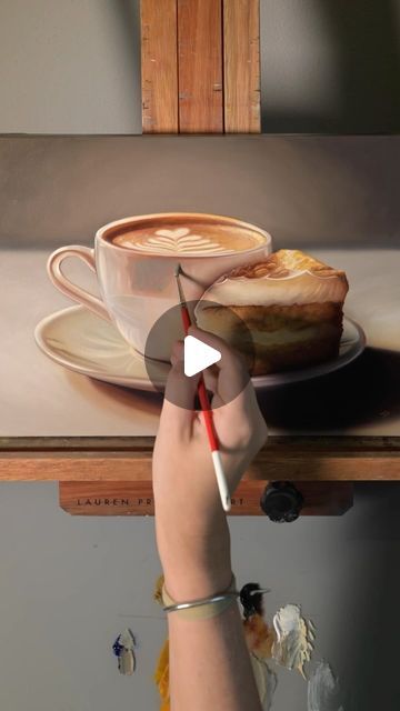 Lauren Pretorius on Instagram: "Coffee & Cake | 14” x 11�” oil painting on canvas ☕️🍰This  original painting has sold but you can grab a fine art print over at LaurenPretorius.com
.
Watch the full video over at YouTube.com/LaurenPretorius
.
.
.
#art #painting #oilpainting #artcollector" Painted Cakes, Art Collector, Coffee Cake, Oil Painting On Canvas, Fine Art Prints, Original Paintings, Canvas Painting, Oil Painting, Fine Art