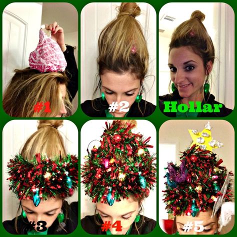 Whoville Costumes, Ugly Christmas Sweater Diy Funny, Christmas Tree Costume, Christmas Tree Hair, Cheer Dress, Diy Christmas Sweater, Christmas Sweater Outfits, Christmas Dress Up, Diy Ugly Christmas Sweater