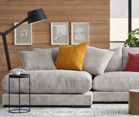 With its velvety tufted cords, this laid-back sofa from Montreal brand Must announces the return of tactile textures in design. $1795, at Home Société. Must Société Sofa, Courdory Sofa, Corderoy Sofa, Sofas Cord, Corduroy Sofa Living Room, Corduroy Couch Living Room, Cord Couch, Sofa Cord, Corduroy Couch