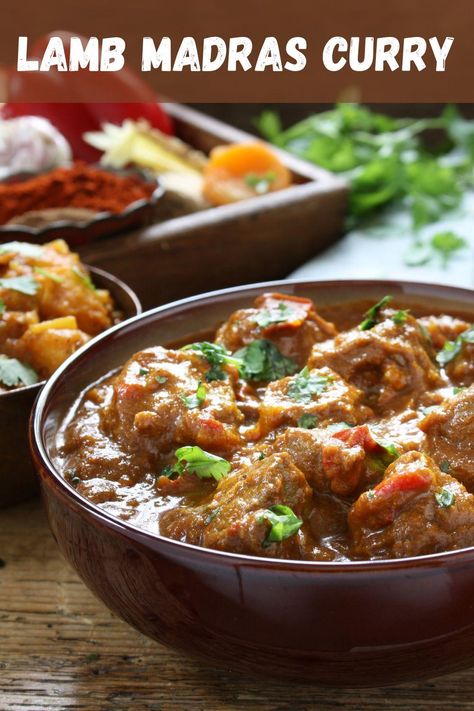 Lamb Madras Curry | https://www.recipemash.com/how-to-cook-madras-lamb-curry/ Lamb Madras Curry, Lamb Curry With Coconut Milk, Lamb Madras Recipe, Curry Recipes Without Coconut Milk, Beef Curry Recipe Indian, Lamb Korma Recipe, Lamb Madras, Madras Recipes, Beef Madras