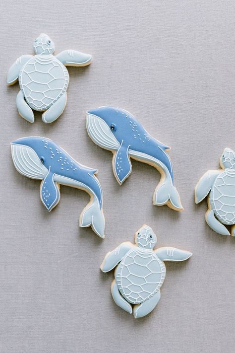 Sea Animal First Birthday, Under The Sea Cakesicles, Neutral Under The Sea Party, Under The Sea Cookies 1st Birthday, Ocean Animal Cookies, Under The Sea Bday Party, Ocean Theme Cookies, Under The Sea Baby Shower Cookies, Under The Sea Cookies Decorated