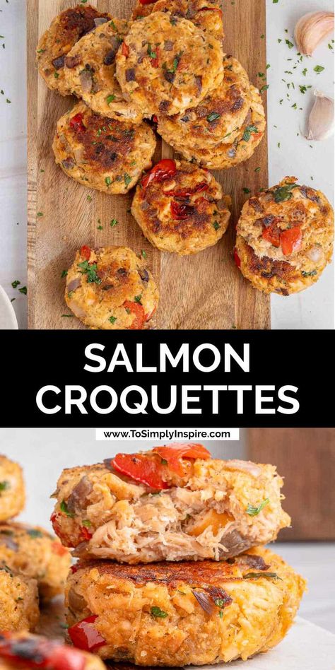 Salmon Croquettes With Fresh Salmon, Fresh Salmon Croquettes Recipe, Salmon Croquettes Recipe Southern, Salmon Croquette, Clean Eating Salmon, Southern Salmon Patties, Salmon Croquettes Recipe, Sautéed Veggies, Fish Meals