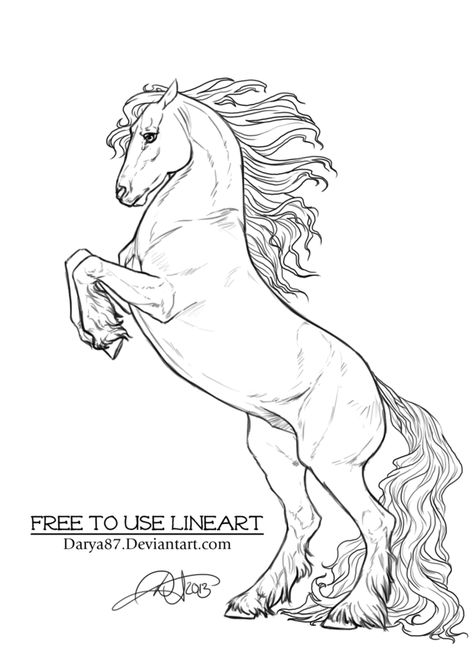 Free to Use Lineart Rearing Frisian by Darya87 on DeviantArt Horse Rearing, Horse Art Drawing, Printable Coloring Pages For Kids, Unicorn Tattoos, Horse Sketch, Free Horses, Horse Coloring Pages, Horse Tattoo, Colouring Printables