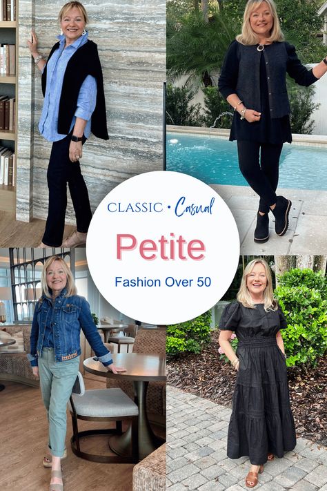 How To Dress Over 50, Over 60 Fashion Petite, Casual Outfits For Petite Women, Over 60 Fashion Classy, Petite Outfits Casual, Petite Fashion Over 50, Fashion For Over 50, Clothes For Petite Women, Dressy Casual Women