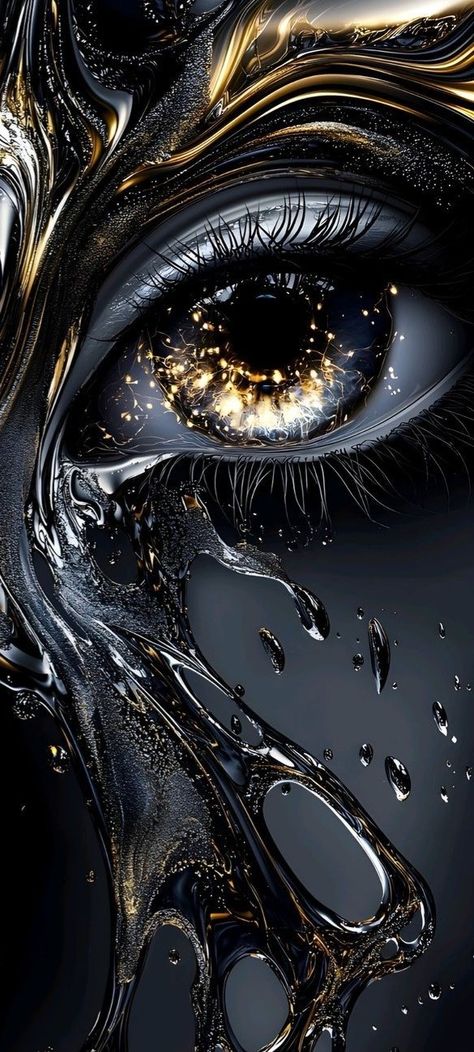 Mystic Eye, Eye Close Up, Wallpaper Maker, Liquid Metal, Metal Texture, Art Masters, Golden Lights, Eye Design, Eye Art