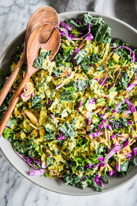 Big Batch Healing Salad - Wellness & Healthy Living - Recipes, Blogs, Podcasts & Books | Fed & Fit Healing Salad, Lacinato Kale, Fed And Fit, Kale Salad Recipes, Healthy Living Recipes, Big Salad, Easy Salad Recipes, Kale Salad, Veggie Sides