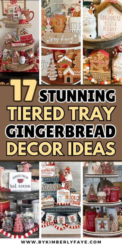 Stunning Tiered Tray Gingerbread Decor Ideas Gingerbread Decor Ideas, Diy Christmas Activities, Christmas Tiered Tray Decor, Gingerbread Decor, Christmas Tiered Tray, Decorate For Christmas, Gingerbread Christmas Decor, Gingerbread House Decorations, Kitchen Tray