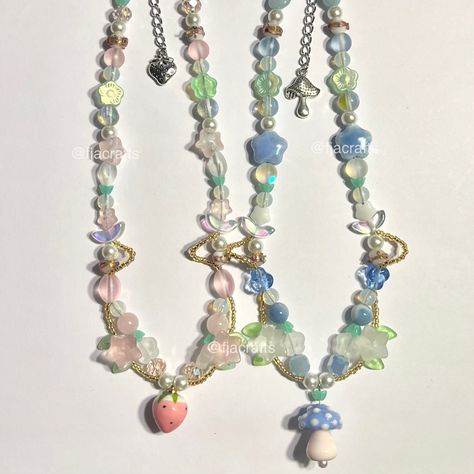 #jewelry #handmade #handmadejewelry #cute #kawaii #dainty #ballet #fairycore #fairy #cottagecore #cottage Cottage Core Jewelry, Cottagecore Jewelry, Blue Strawberry, Fairy Cottagecore, Fairycore Fairy, Cottagecore Cottage, Glass Beads Jewelry, Cute Kawaii, Beads Jewelry