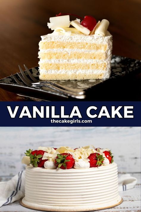 Vanilla Cake Recipe Best Vanilla Cake, Perfect Vanilla Cake, Best Vanilla Cake Recipe, Mousse Cake Recipe, Moist Vanilla Cake, Shortcake Recipe, Store Bought Cake, Sour Cream Recipes, Leftover Cake