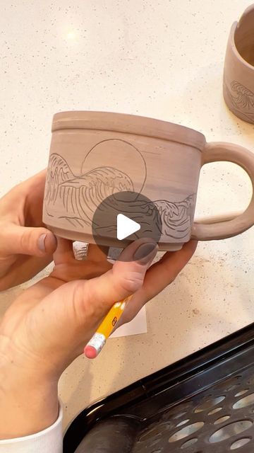 Kate Rowe Creations on Instagram: "Sunshine daydreaming of beach days by the waves 🌊☀️🌊 #waves #beachy #beachvibes #ocean #carving #beachlife #pottery #ceramics #wheelthrown #womeninceramics #wheelthrownpottery #handmadewithlove #potterylove #potteryforall #ihavethisthingwithceramics #pottersofinstagram #claylife #loveceramics #instapottery #pottersgonnapot #madewithmud #potteryvideo #ceramicvideo #lovemymakers #marylandmaker #madeinmaryland #madeinbaltimore #waketomake #mycreativelife #imadethis" Sea Turtle Ceramics, Beach Pottery Ideas, Wave Pottery, Clay Waves, Beachy Pottery, Ocean Pottery, Wave Ceramic, Pottery Tutorials, Pottery Videos