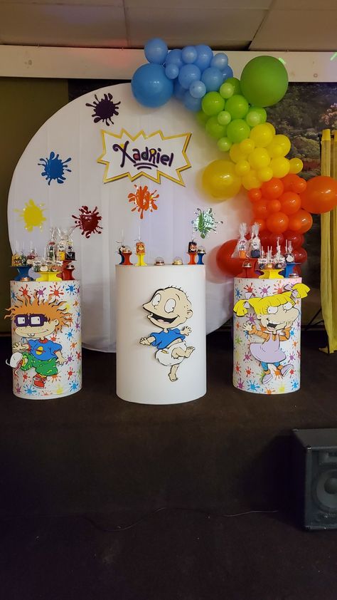 Rugrats Birthday Party Decorations, Rugrats Decorations, Rugrats Theme Birthday Party, Rugrats 1st Birthday Party Theme, Rugrats Baby Shower Theme, Rugrats Birthday Party, Candy Bar Decoracion, Twin Birthday Themes, Gender Reveal Baby Shower Themes