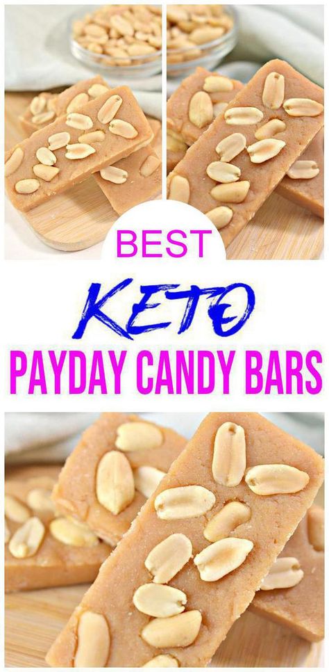 Payday Candy, Payday Candy Bar, Butter Candy, Low Carb Candy, Desserts Keto, Postre Keto, Low Carb Peanut Butter, Keto Candy, Peanut Butter Candy