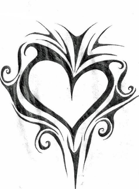 heart Heart With Spikes Drawing, Big Heart Tattoo, Heart Shape Design Drawing, Wolf Drawings, Heart Art Drawing Dark, Steampunk Heart Drawing, Heart Shaped Cybersigilism Tramp Stamp, Heart Tattoo Designs, Art Sketches Pencil