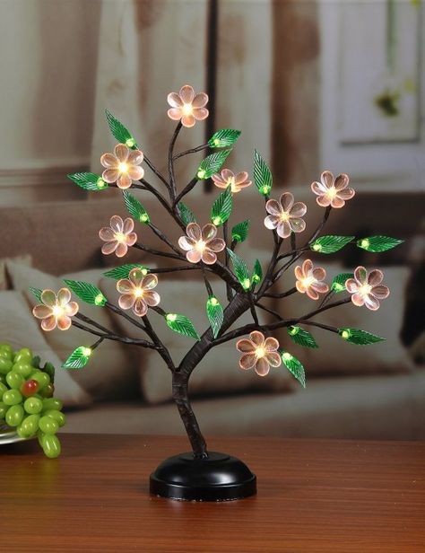 Different Types of LED Decorative Lights For Home & Holiday Decor Branch Lights, Lights Christmas Tree, Led Decorative Lights, Flower Bonsai, Cute Decorations, Unique Floor Lamps, Cool Paper Crafts, Paper Flower Crafts, Light Pink Flowers