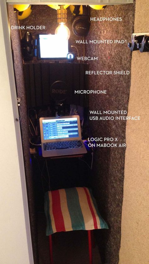 Building a Micro Home Recording Studio for Voice Over | Jonny Elwyn - Film Editor Diy Recording Booth, Diy Recording Studio, Voice Over Studio, Recording Studio Diy, Sound Booth, Vocal Booth, Recording Studio Ideas, Recording Booth, Booth Diy