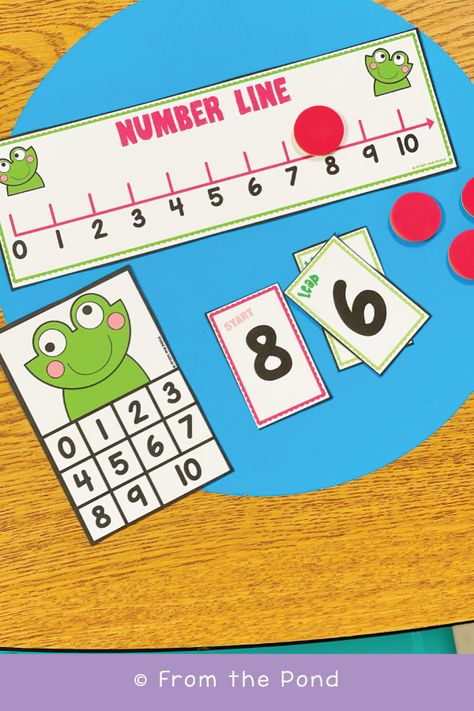 Number Line Preschool, Number Line Printable Free, Number Line Games, Number Line Addition, Number Line Activities, Activities Elementary, Binder Ideas, First Grade Lessons, Math Activities Elementary