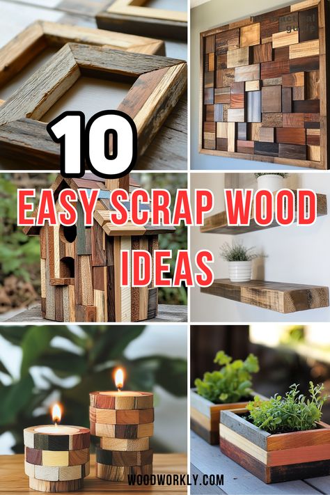 Discover innovative and practical ways to use scrap wood in your next project. From home decor to functional items, these ideas will help you turn leftover wood into beautiful creations. #ScrapWood #DIYProjects #WoodworkingIdeas Gifts Made With Wood, Easy Wood Projects That Sell Fast, Scrap Wood Trim Crafts, Simple Scrap Wood Projects, Wood Recicle Ideas, Art With Wood Scraps, Wood Projects Beginner, Diy Timber Projects, Wood Scrap Wall Art