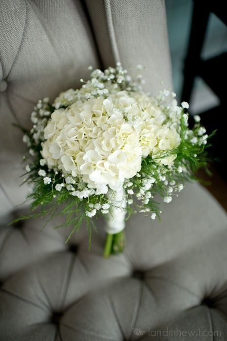 Hydrangea Bridesmaid Bouquet, Blue Green Wedding, Hydrangea Bouquet Wedding, Hydrangea Bouquet, Hydrangeas Wedding, Bridal Bouquet Flowers, Unique Wedding Flowers, Baby's Breath, White Bouquet