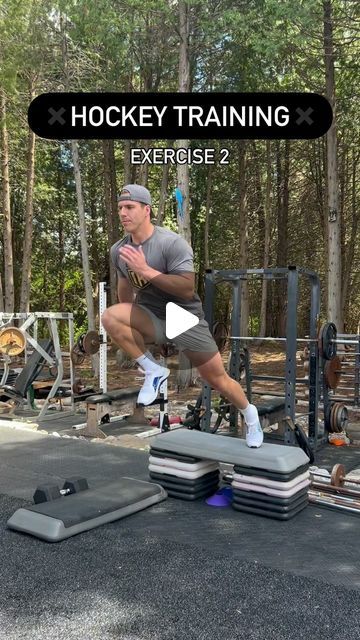 Mack Little on Instagram: "✖️Hockey Training✖️

Single leg training block for hockey players 

This was a block from my training day 🤙🏻

Exercise 1- Heavy Bulgarian lunge 
Exercise 2- Lateral step to knee drive 
Exercise 3- Alternating KB SL DL 
Exercise 4- Split lunge jump on riser to skater 

Add this block to your next athletic training day 

Can’t beat this outdoor set up @tonygrecotg 

#hockeytraining #hockeyplayer #canadahockey #usahockey #hockeyslovakia #russiahockey #eurohockey #athletictraining #athlete" Hockey Training Aids, Hockey Exercises, Hockey Shot, Lunge Workout, Canada Hockey, Hockey Training, Usa Hockey, Leg Training, Outdoor Set