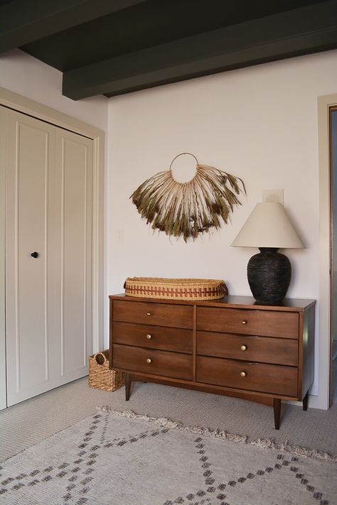 Closet Door Update, Nursery And Guest Room, Swallow House, Door Update, Faux Ceiling Beams, Nursery Guest Room, Diy Crib, Modern Murphy Beds, Bifold Closet Doors