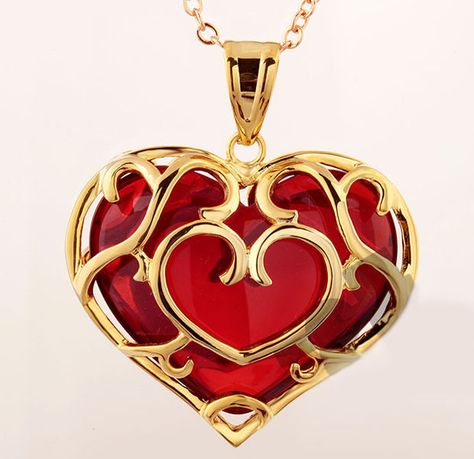 Heart Container, Geek Home Decor, Heart Shaped Jewelry, Clothes Designer, Heart Shaped Necklace, My Funny Valentine, Ruby Pendant, Ruby Necklace, Ruby Jewelry