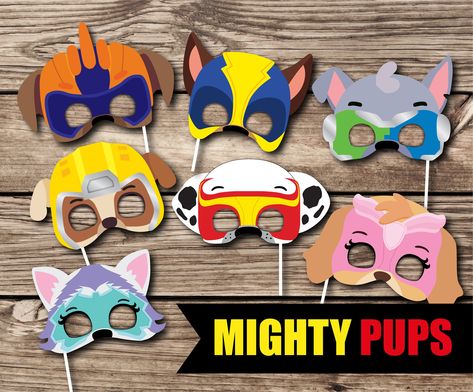 Paw Patrol Party Favors, Paw Decorations, Paw Patrol Birthday Decorations, Pup Patrol, Paw Party, Photobooth Props Printable, Birthday Props, Paw Patrol Birthday Party, Patrol Party