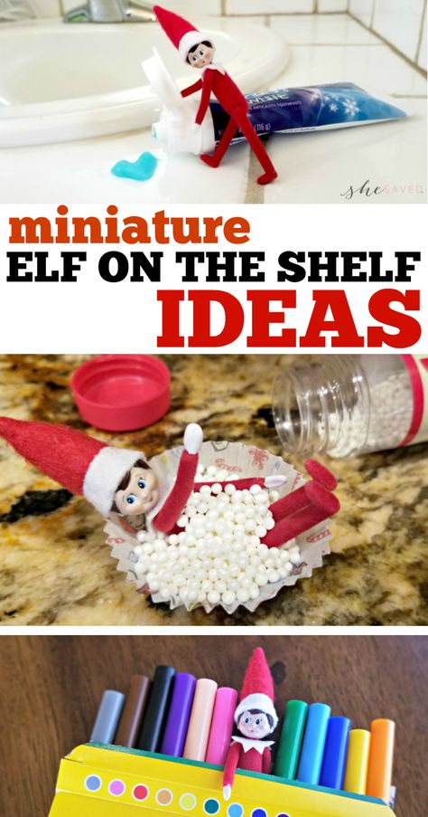 A total game changer!! Grab this MINI Elf on the Shelf and then check out all of our fun Mini Elf on the Shelf ideas that you can do with the World's Smallest Elf on the Shelf... he's so fun! (and guess what, he so small he can fit about anywhere which trust me, comes in SO handy!! Santa will be proud of you and all you can do with your tiny Elf on the shelf this Christmas, just see what kind of trouble this guy can get into! Mini Elf Ideas, Miniature Elf On The Shelf, Tiny Elf On The Shelf Ideas, Spongebob Elf On The Shelf, Worlds Smallest Elf On The Shelf Ideas, Mini Elf On The Shelf Ideas, Mini Elf On The Shelf, Elf On The Shelf Diy, Shelf Crafts