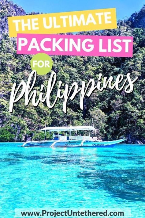 Need a Philippines packing list? After a month traveling the Philippines, there's many items we wish we would (and would NOT) have packed. This Philippines packing guide is full of our best packing tips—from what to wear, to how many outfits to pack, to other must-have travel essentials. Plus a FREE downloadable checklist to make packing for Philippines a breeze. Click for access!  #philippines #asia #philippinestraveltips #philippinespackinglist #packinglist #packingadvice #asiatraveltips Beach Travel Checklist, Philippines Travel Guide, Ultimate Packing List, Packing Guide, Travel Destinations Asia, Se Asia, Travel Checklist, Philippines Travel, Budget Travel Tips