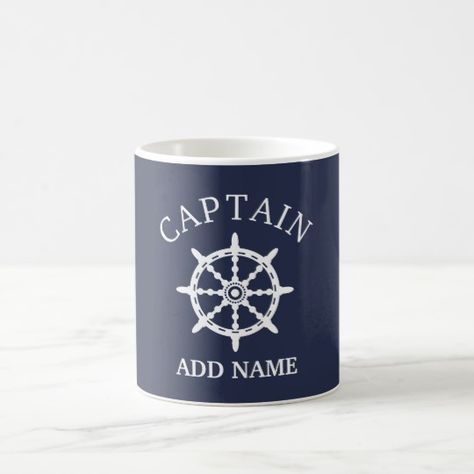 Boat Captain (Personalize Captain's Name) Coffee Mug Sailing Gifts, Customized Mug, Boating Gifts, Gifts For Sailors, Boat Captain, Personalized Coffee Mugs, Homemade Body Scrub, Kitchen Gift, Kitchen Gifts