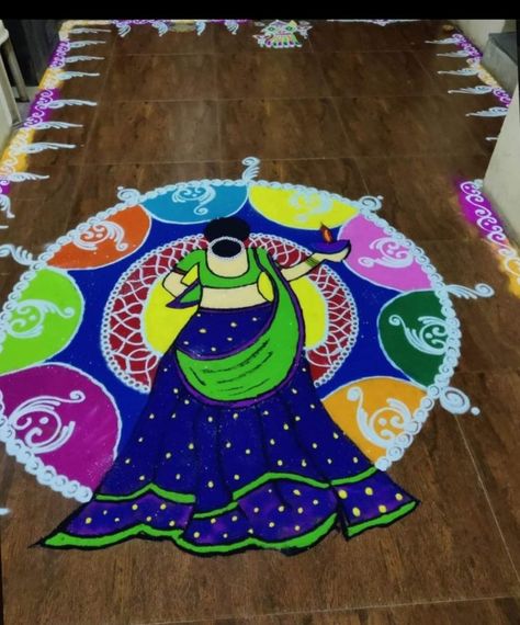 Kali Chaudas Rangoli, பொங்கல் கோலம், Sankranti Muggulu, Rangoli Photos, Color Rangoli, Tulsi Vivah, Hearts Paper Crafts, Poster Rangoli, Pongal Kolam