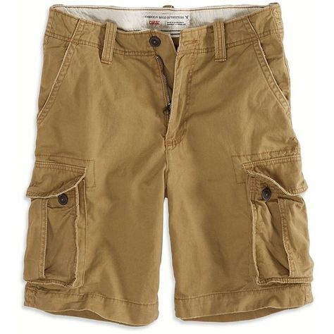 AE Factory 10.5" Classic Cargo Short ($15) ❤ liked on Polyvore featuring men's fashion, men's clothing, men's shorts, nude and mens cargo shorts Khaki Shorts Outfit, Cargo Shorts For Men, Mens Cargo Shorts, Khaki Shorts Men, Mens Outdoor Clothing, Mens Shorts Outfits, Tan Guys, Cargo Short, Rugged Style