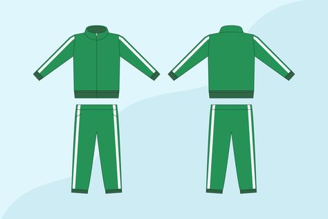 Green tracksuit vector template, flat design mock up. A set of colorful sports jacket with pants. Tracksuit Mockup Free, Tracksuit Template, Green Sports Jacket, Green Tracksuit, Heart Coloring Pages, Tracksuit Outfit, Tracksuit Jacket, Vector Template, Track Suit