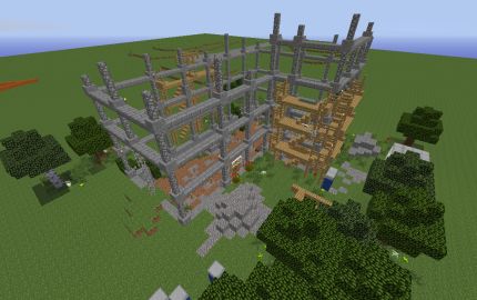 construction site, creation #3767 Minecraft Construction Site, Minecraft Apartment Building, Dnd City, City Minecraft, Minecraft Japanese House, Minecraft Modern City, Minecraft Japanese, Mc Ideas, Minecraft Modern