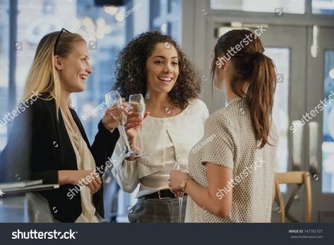 Three businesswomen are enjoying glasses of wine at a bar after work.  royalty free images photo Supportive Friends, Small Talk, Body Composition, People Laughing, Make New Friends, Body Fat, Eating Well, Happy Hour, New Friends