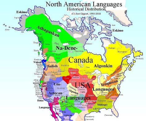 Maps of Native America – Ya-Native Blog Ulster Scots, Indian Wisdom, Language Map, The Oregon Trail, Native American Symbols, Native American Quotes, American Symbols, Native American History, Native American Culture