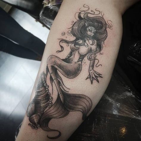 Top 57 Best Siren Tattoo Ideas - [2020 Inspiration Guide] Mermaid Thigh Tattoo, Mermaid Tattoo Ideas, Watercolor Mermaid Tattoo, Siren Tattoo, Mermaid Tattoo Designs, Finger Tattoo Designs, Disney Tattoo, Mermaid Tattoo, Mermaid Tattoos