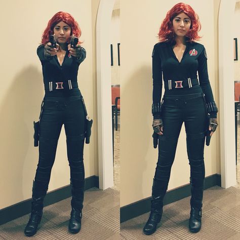 Diy Black Widow by What's She Wareing. #blackwidow #natasharomanoff #marvel #costume #cosplay #halloween Easy Black Widow Costume, Diy Black Widow Costume For Women, Black Widow Disfraz, Marvel Costumes Diy, Easy Marvel Costumes, Diy Marvel Costumes, Black Widow Avengers Costume, Marvel Costume Ideas, Black Widow Marvel Costume