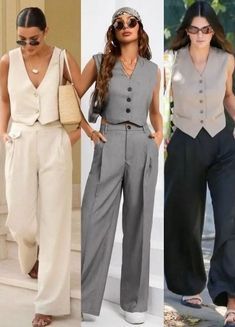 Vest Matching Set, Vest Formal Outfits For Women, Vest Coordinates Outfits For Women, Waistcoat Vest Women Outfit, Suits For Women 2024, Vest Formal Women, Waistcoat Top Outfit, Styling Waistcoat Women, Office Vest Outfits For Women