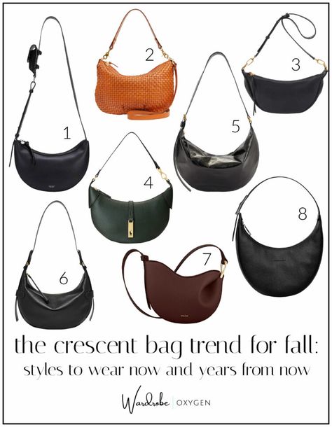 The Crescent Bag is the Must-Have Accessory for Fall - Wardrobe Oxygen Crescent Crossbody Bag, Crescent Bag Outfit, Crescent Purse, Hobo Bag Outfit, Wardrobe Oxygen, Crossbody Bag Outfit, Crossover Bag, Crescent Bag, Banana Bag