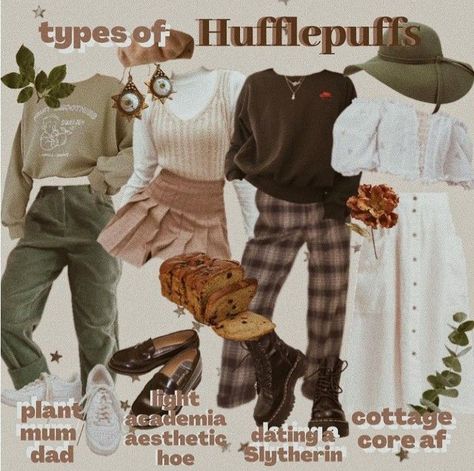 Hufflepuff Inspired Outfits Casual, Casual Aesthetic Outfits For Women, Cottagecore Corporate, Hufflepuff Inspired Outfits, Harry Potter Aesthetic Outfits, Harry Potter Inspired Outfits, Industry Aesthetic, Light Academia Fashion, Hufflepuff Outfit