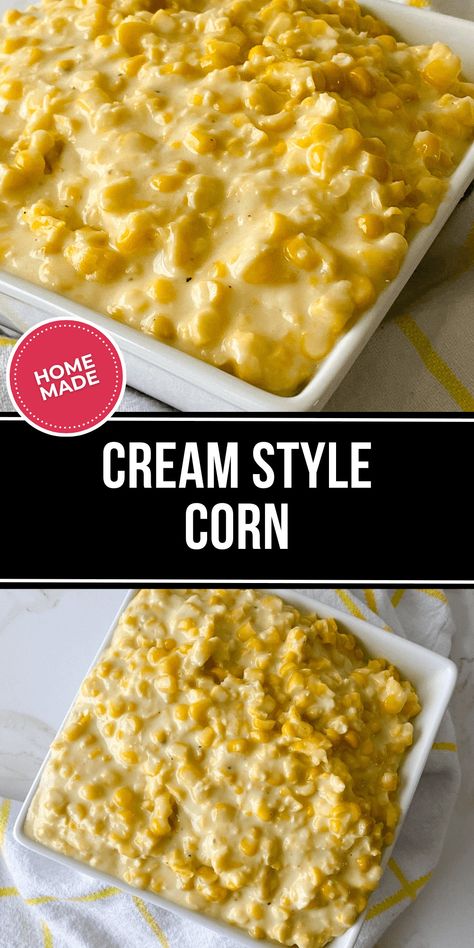 Cream Style Corn is a Southern comfort food that evokes nostalgia. It's a perfect side dish for barbecues, potlucks, or a weeknight dinner. Its velvety texture and sweet, buttery flavor make it a crowd-pleaser. Baked Cream Corn, Cream Corn, Cream Style Corn, Corn Dishes, Southern Comfort Food, Thanksgiving Treats, Comfort Food Southern, Creamed Corn, Food Names