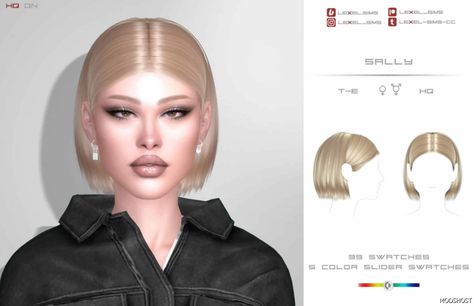 Download Sally Hairstyle for Sims 4 at ModsHost NOW! 39 swatches T – E Both frames HQ textures Color slider mod support Hats compatible #videogames #mods #sims4cc #gaming #female #hair Sims 4 White Hair, Mod For Sims 4, Sims 4 Hairstyles, The Sims 4 Skin, Sims 4 Cc Folder, Female Hair, Sims Hair, Sims 4 Mods, Sims Cc