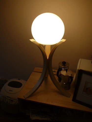 DIY Ikea hack - Fornbro table base and Fado lamp. Fado Lamp, Cardboard Lampshade, Ikea Fado, Lamp Diy, Simple Lamp, Diy Ikea Hacks, Inexpensive Home Decor, Diy Ikea, Fluorescent Lamp