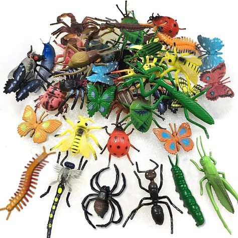 PRICES MAY VARY. PACKAGE: You will receive a big value pack of 30pcs fake bugs and insects set, including scorpion, centipede, mantis, locust, longicorn, spider, bee, fly, ant, caterpillar, ladybird, dung beetle, leech, cockroach, cricket, dragonfly, gecko, bat, frog, snake, mouse, colorful butterfly, etc; no duplicated plastic bugs are enough for Valentines trick or treat bag fillers, Valentine gooide bag stuffers, bug themed party game/activity supplies, also they're great for kids to share wi Insects For Kids, Valentines Basket, Bug Toys, Party Decoration Items, Halloween Infantil, Valentine Baskets, Birthday Giveaways, Toddler Birthday Gifts, Prank Gifts