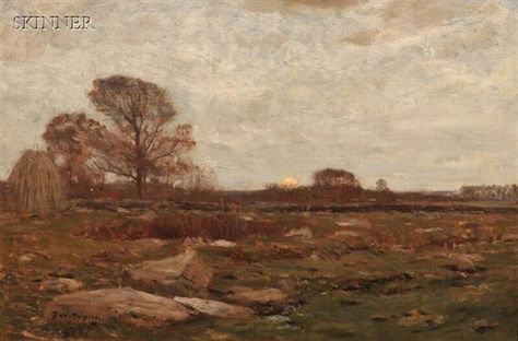 Dwight William Tryon - Landscape at Dusk Pick Art, Dusseldorf, Autumn Painting, Tumblr Boys, Art Antique, Vintage Landscape, Autumn Landscape, Vintage Art Prints, Vintage Artwork