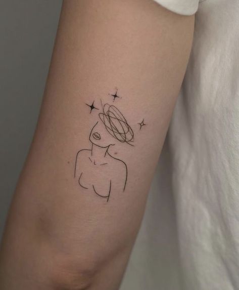 Space Brain Tattoo, Tattoos For Borderline, Be You Tattoo, Mad Woman Tattoo, Over Thinker Tattoo, Emotion Tattoo, Healing Tattoos For Women, Walk In Tattoo Ideas, Overthinking Tattoos