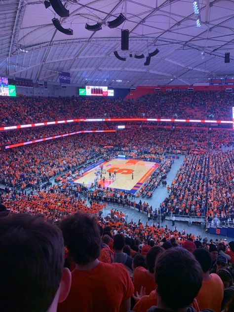 syracuse university basketball - carrier dome Orange College Aesthetic, Syracuse University Aesthetic, Syracuse Aesthetic, University Of La Verne, Syracuse Basketball, Liberal Arts College, College List, Syracuse University, College Essentials