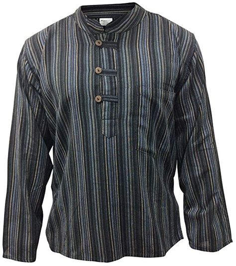 Multi color mix dharke Stripes light weight comfy long sleeves traditional GRANDAD SHIRT,hippy boho,s m l xl xxxl xxxl (xl, black mix): Amazon.co.uk: Clothing Grandad Collar Shirt, Estilo Hippie, Hippie Shirt, Uk Clothing, Color Mix, Striped Sleeve, Fashion Mens, Striped Fabrics, Uk Fashion