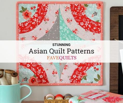 Sashiko Quilts, Free Baby Quilt Patterns, Japanese Quilt Patterns, Asian Quilts, Log Cabin Quilt Pattern, Mini Quilt Patterns, Layer Cake Quilts, Chinese Decor, Japanese Quilts